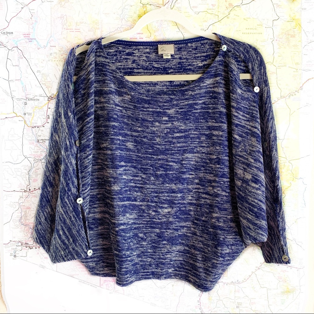 Postmark Anthropologie Malu Dolman Blue Sweater M